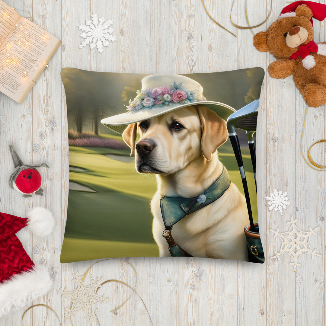 Premium Pillow-Labrador Retriever Golfer V5