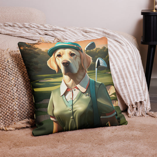 Premium Pillow-Labrador Retriever Golfer V14