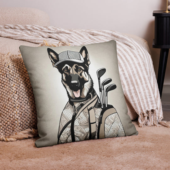 German Shepherd Golfer- Premium Pillow v4