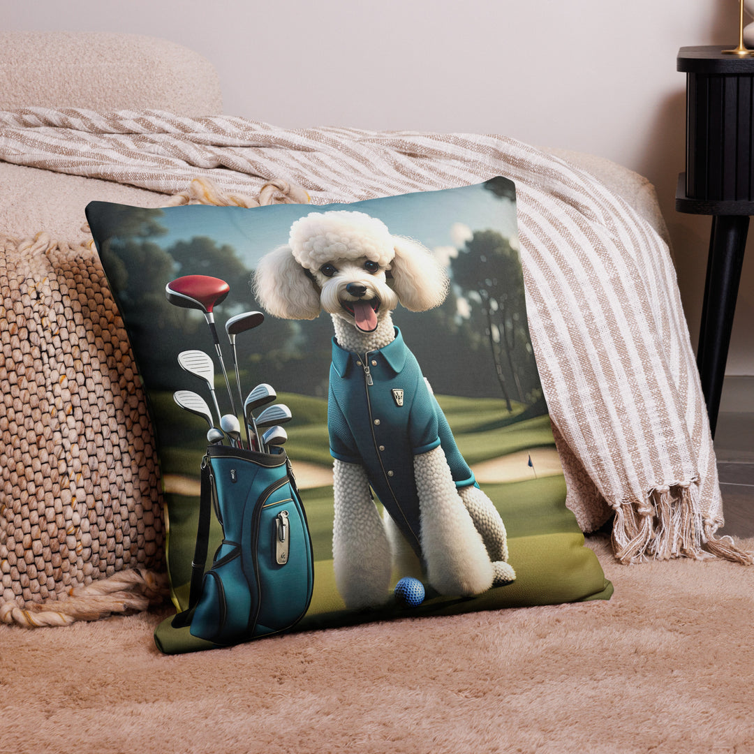 Poodle Golfer- Premium Pillow