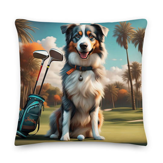 Australian Shepherd Golfer- Premium Pillow v2