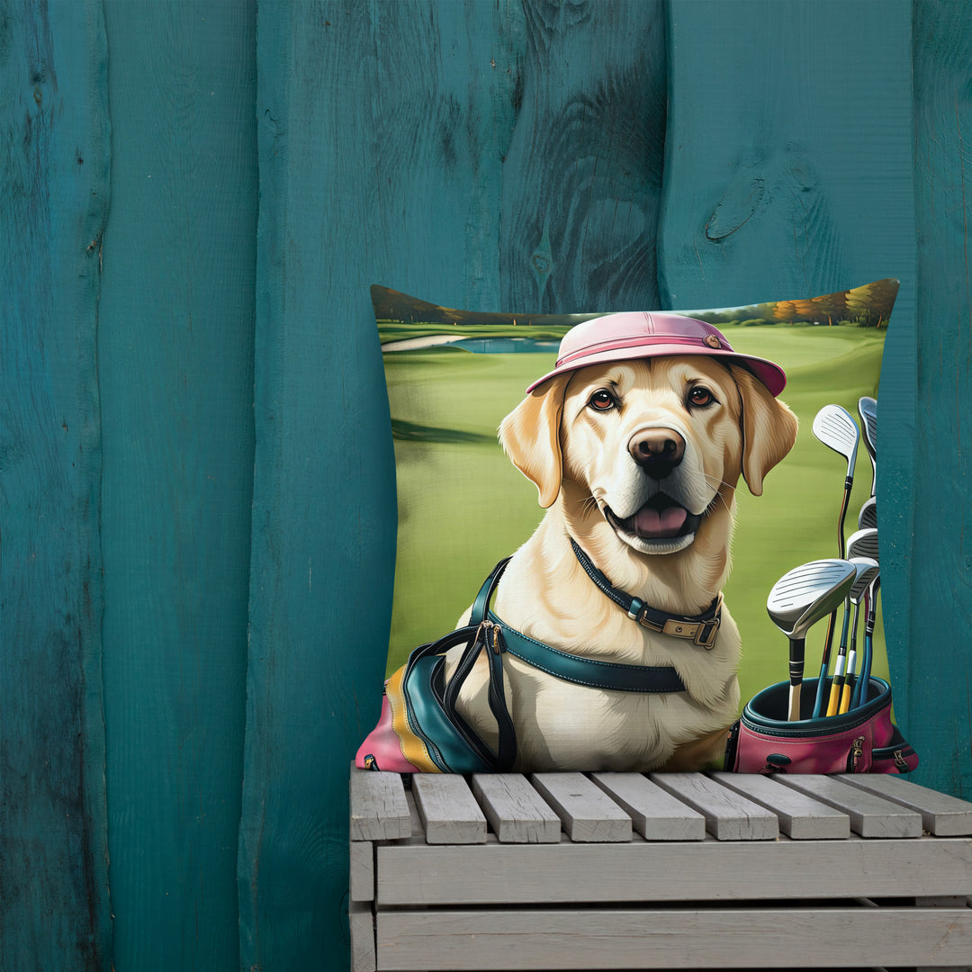 Premium Pillow-Labrador Retriever Golfer V19