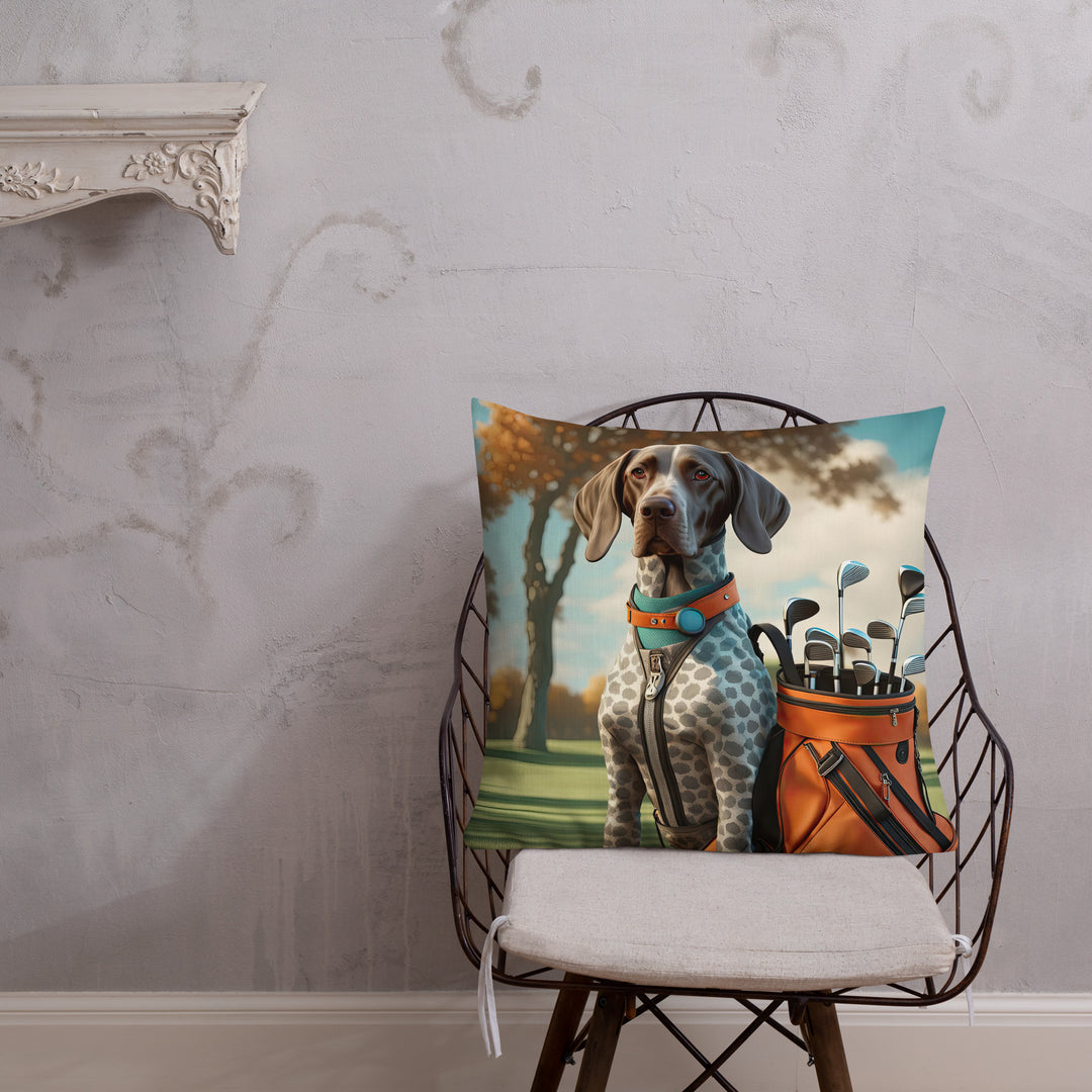 German Shorthaired Pointer Golfer- Premium Pillow