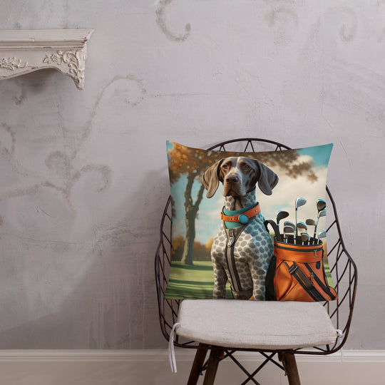 German Shorthaired Pointer Golfer- Premium Pillow