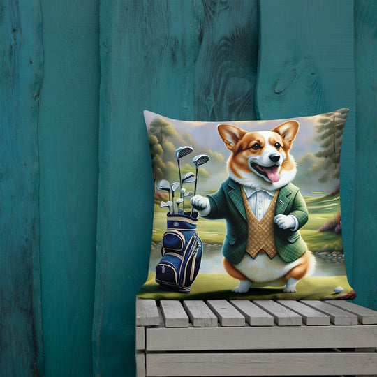 Pembroke Welsh Corgi Golfer- Premium Pillow v4