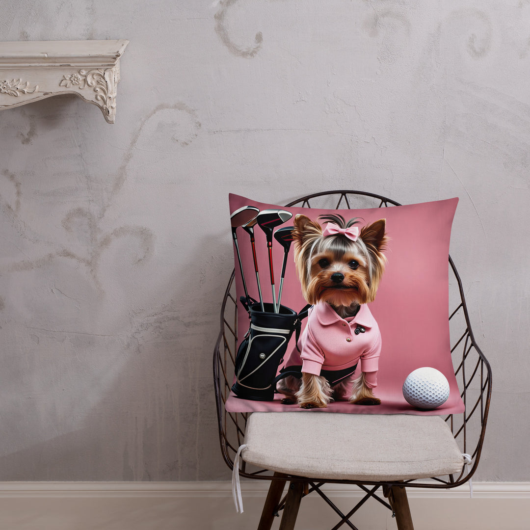 Yorkshire Terrier Golf- Premium Pillow