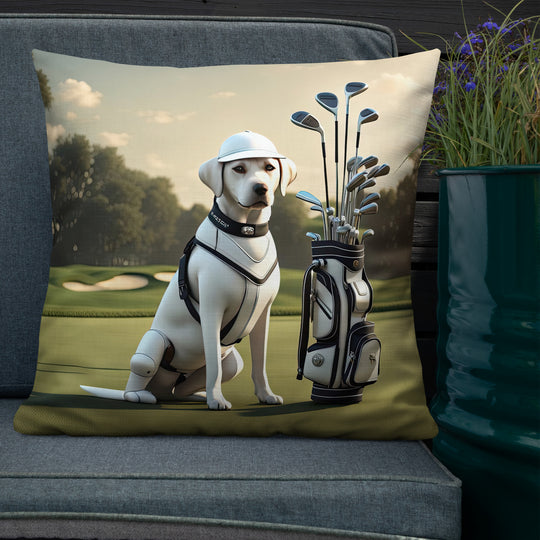 Premium Pillow-Labrador Retriever Golfer V6