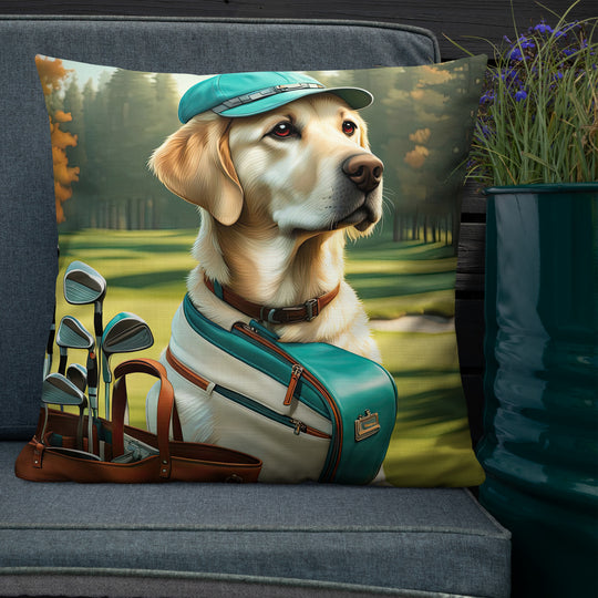 Premium Pillow-Labrador Retriever Golfer V10