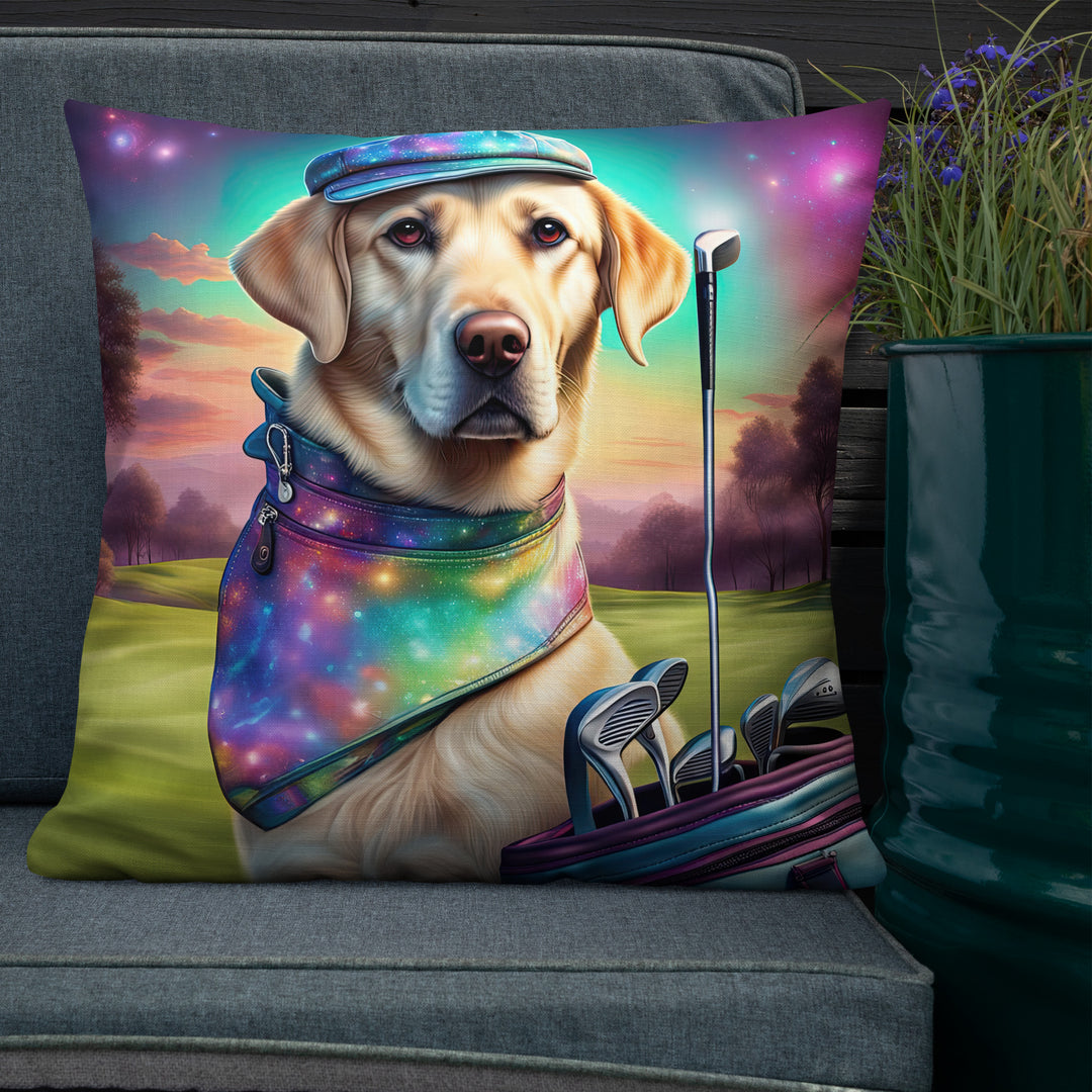 Premium Pillow-Labrador Retriever Golfer V21