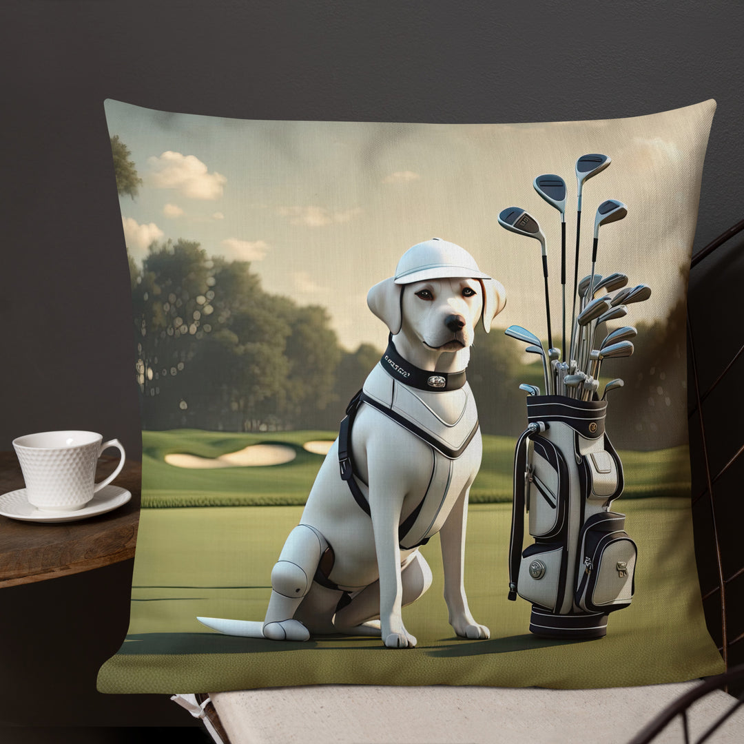 Premium Pillow-Labrador Retriever Golfer V6