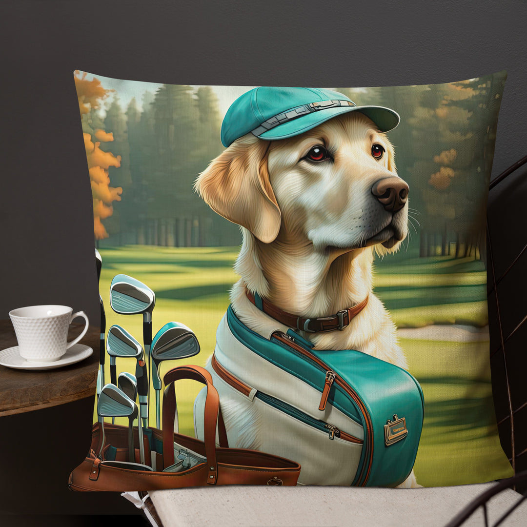 Premium Pillow-Labrador Retriever Golfer V10