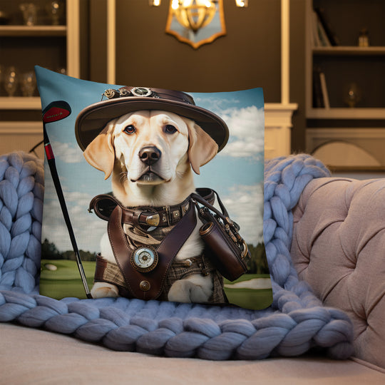 Premium Pillow-Labrador Retriever Golfer V20