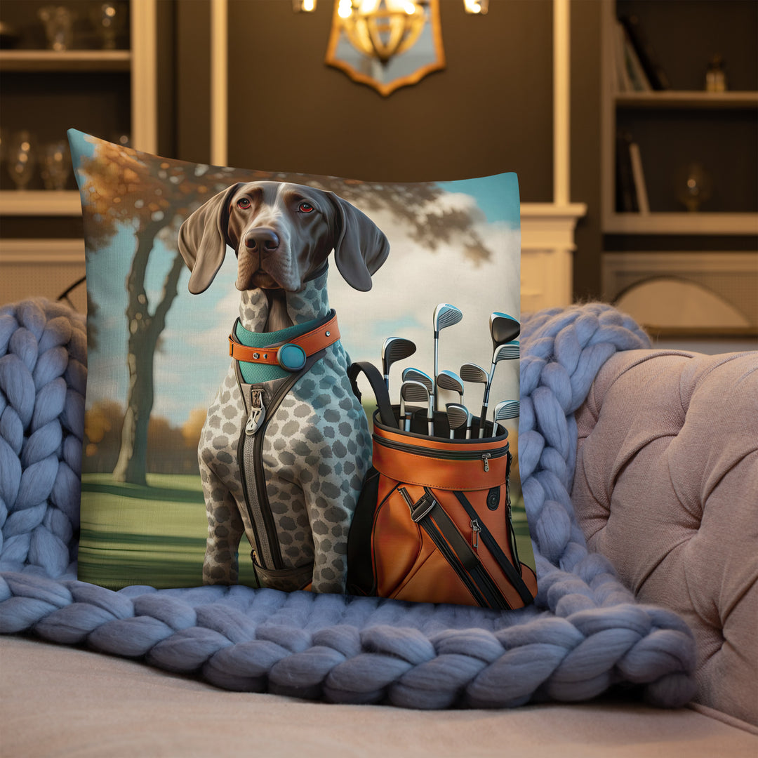 German Shorthaired Pointer Golfer- Premium Pillow