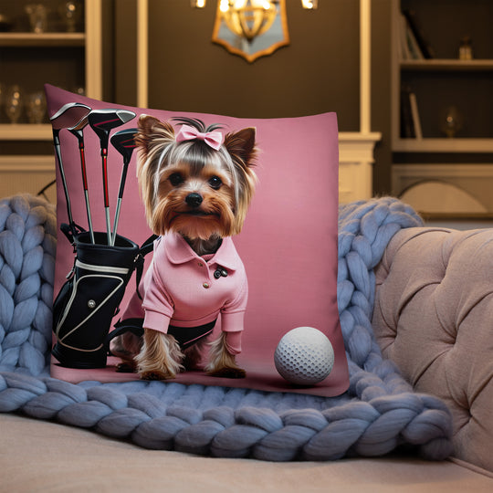 Yorkshire Terrier Golf- Premium Pillow