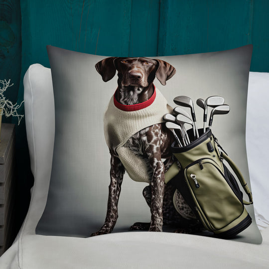 German Shorthaired Pointer Golfer- Premium Pillow v4