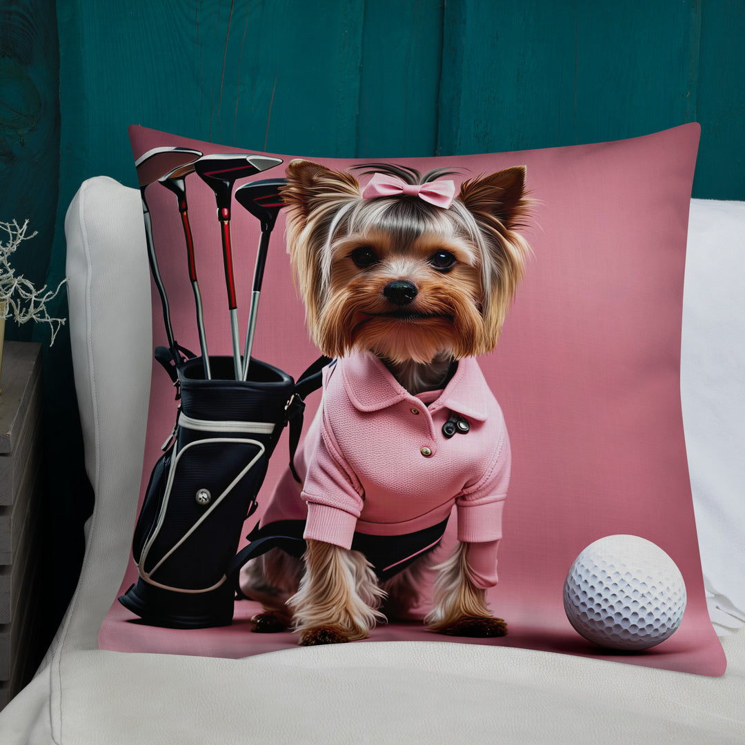 Yorkshire Terrier Golf- Premium Pillow