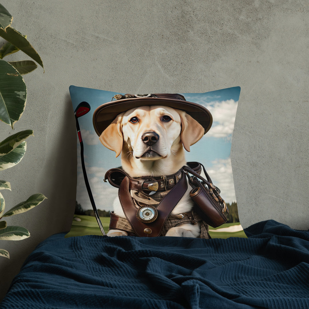 Premium Pillow-Labrador Retriever Golfer V20