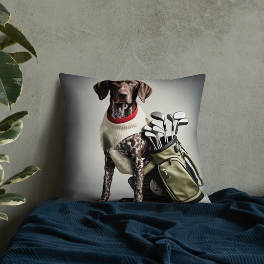 German Shorthaired Pointer Golfer- Premium Pillow v4