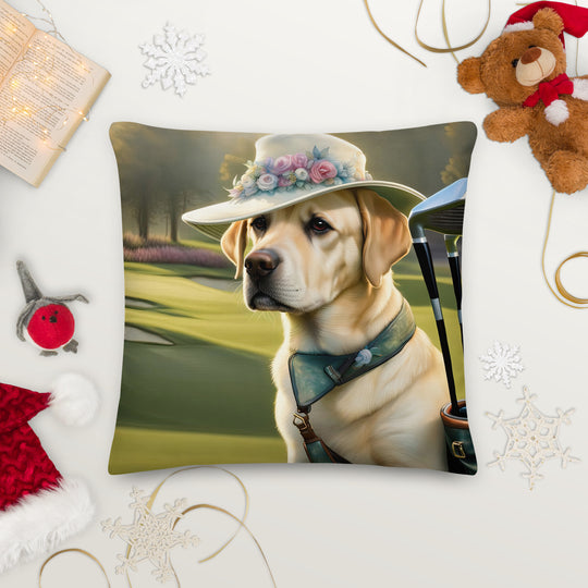 Premium Pillow-Labrador Retriever Golfer V5