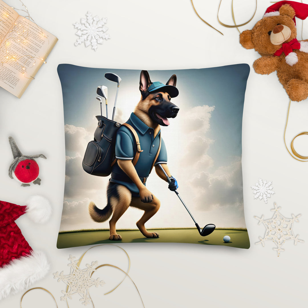 German Shepherd Golfer- Premium Pillow v5