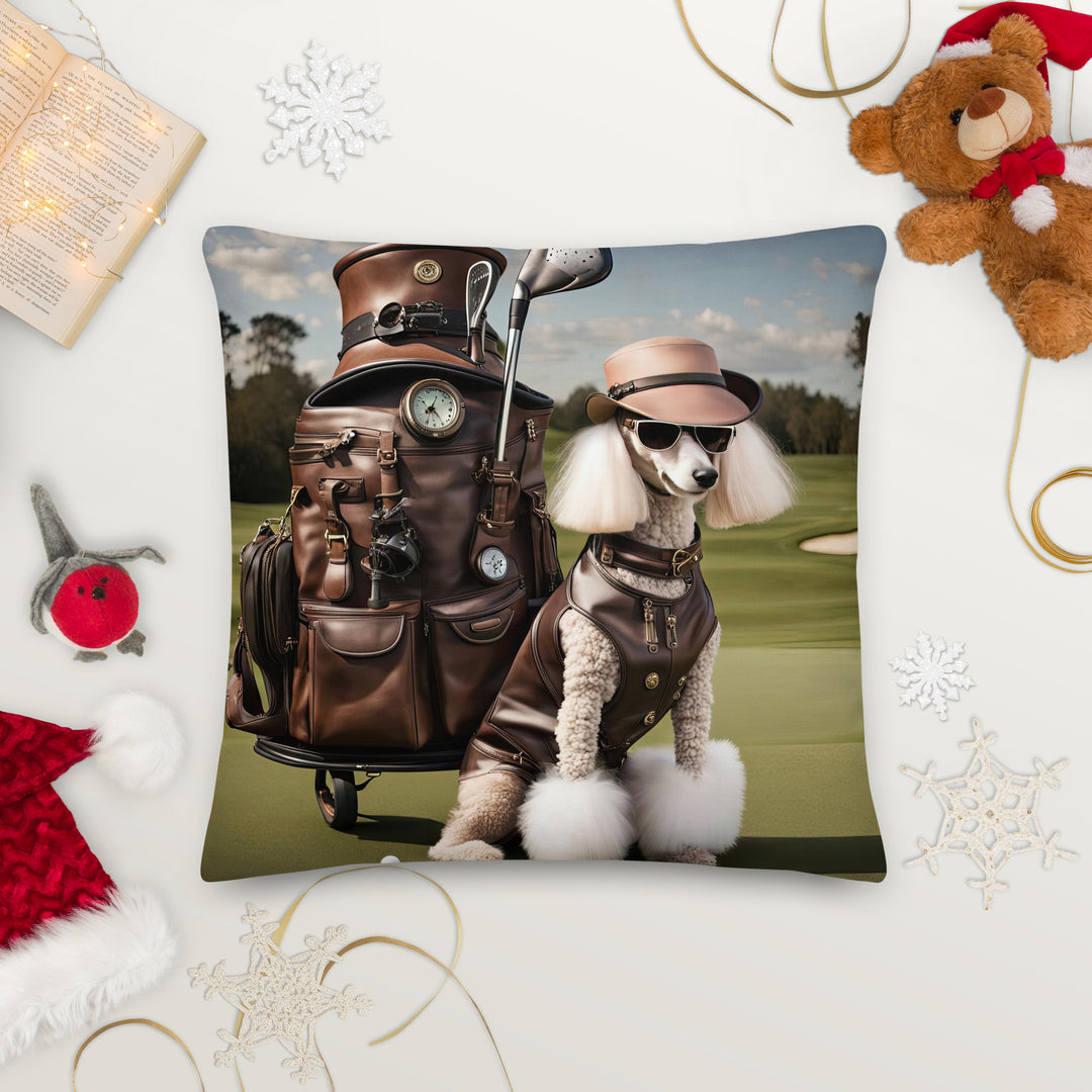 Poodle Golfer- Premium Pillow v3