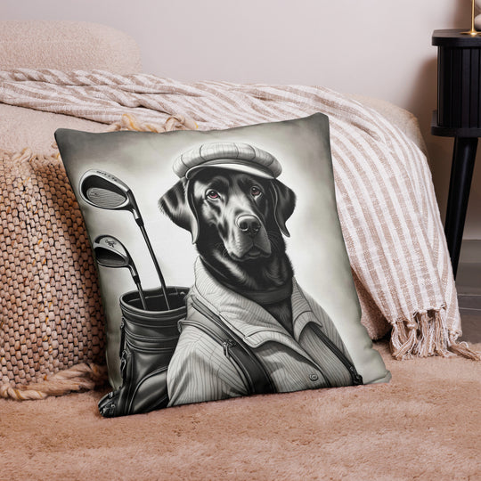 Premium Pillow-Labrador Retriever Golfer V11