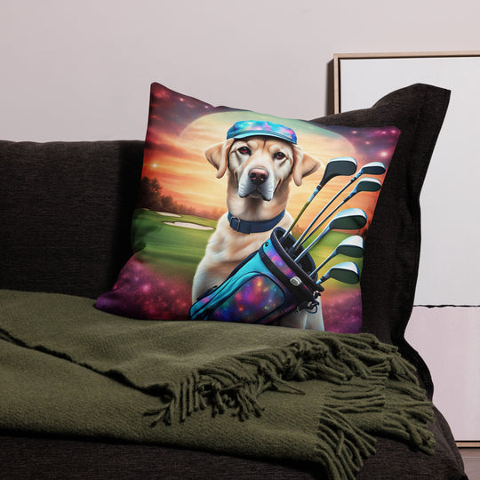 Premium Pillow-Labrador Retriever Golfer V13