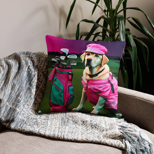 Premium Pillow-Labrador Retriever Golfer V17