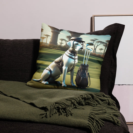 Premium Pillow-Labrador Retriever Golfer V18