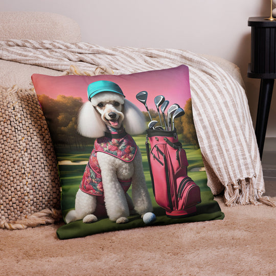 Poodle Golfer- Premium Pillow v5