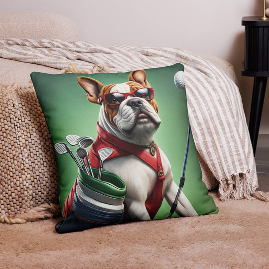 Bulldog Golfer- Premium Pillow v2