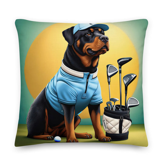 Rottweiler Golfer- Premium Pillow v2