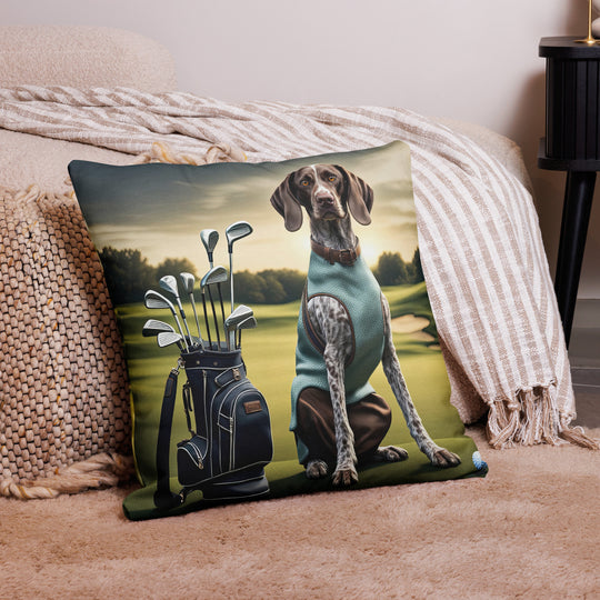 German Shorthaired Pointer Golfer- Premium Pillow v2