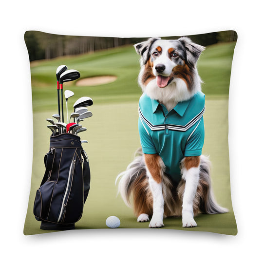 Australian Shepherd Golfer- Premium Pillow v4