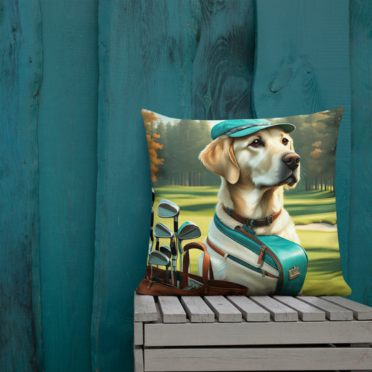 Premium Pillow-Labrador Retriever Golfer V10