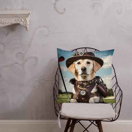 Premium Pillow-Labrador Retriever Golfer V20