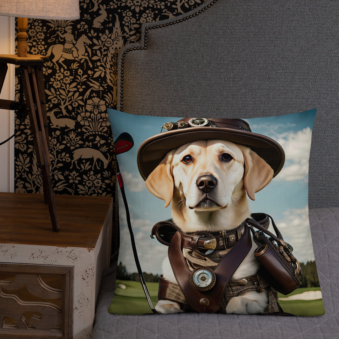 Premium Pillow-Labrador Retriever Golfer V20