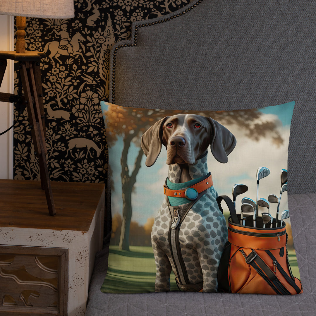 German Shorthaired Pointer Golfer- Premium Pillow