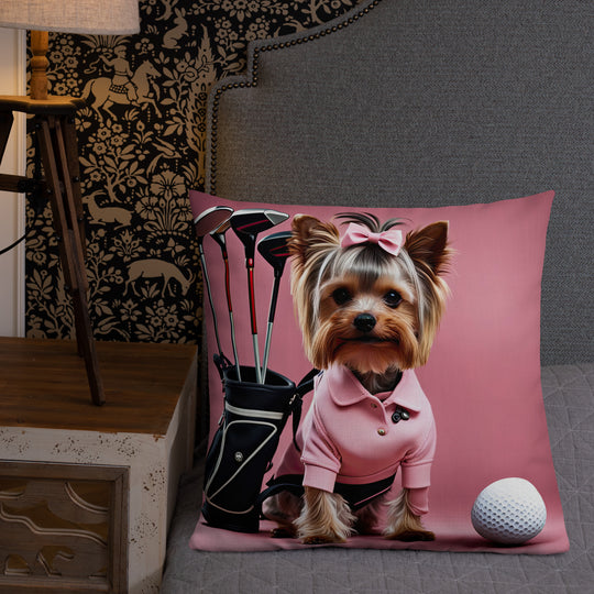 Yorkshire Terrier Golf- Premium Pillow