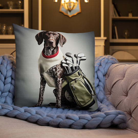 German Shorthaired Pointer Golfer- Premium Pillow v4