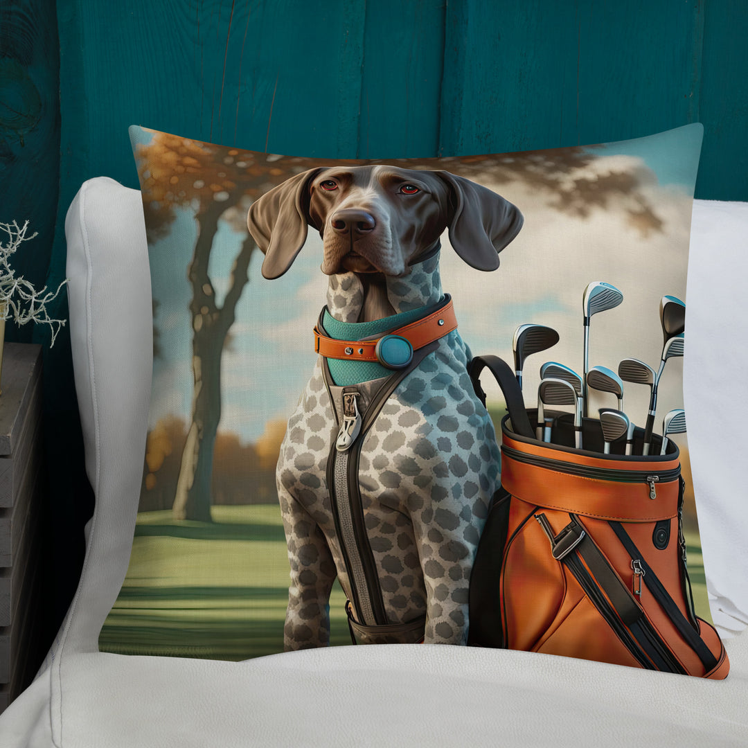 German Shorthaired Pointer Golfer- Premium Pillow