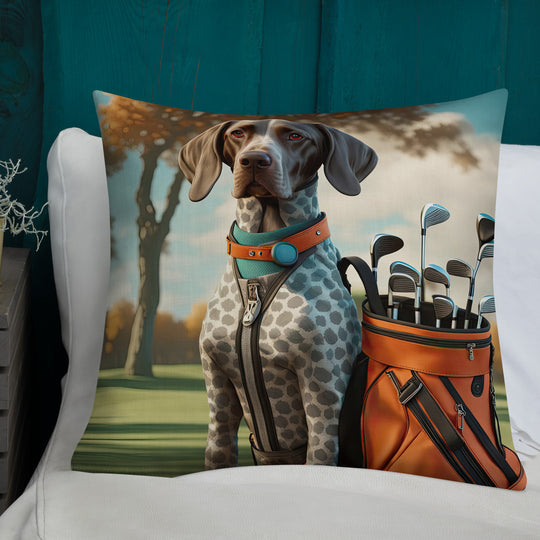 German Shorthaired Pointer Golfer- Premium Pillow