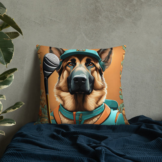 German Shepherd Golfer- Premium Pillow