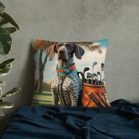 German Shorthaired Pointer Golfer- Premium Pillow