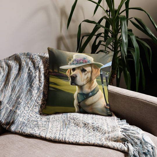 Premium Pillow Case-Labrador Retriever Golfer V5