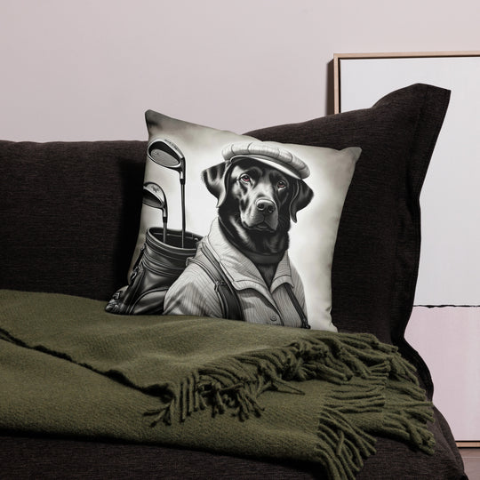 Premium Pillow Case-Labrador Retriever Golfer V11