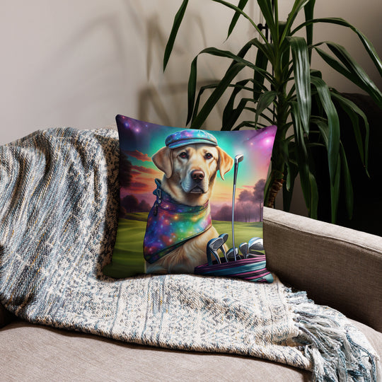 Premium Pillow Case-Labrador Retriever Golfer V21