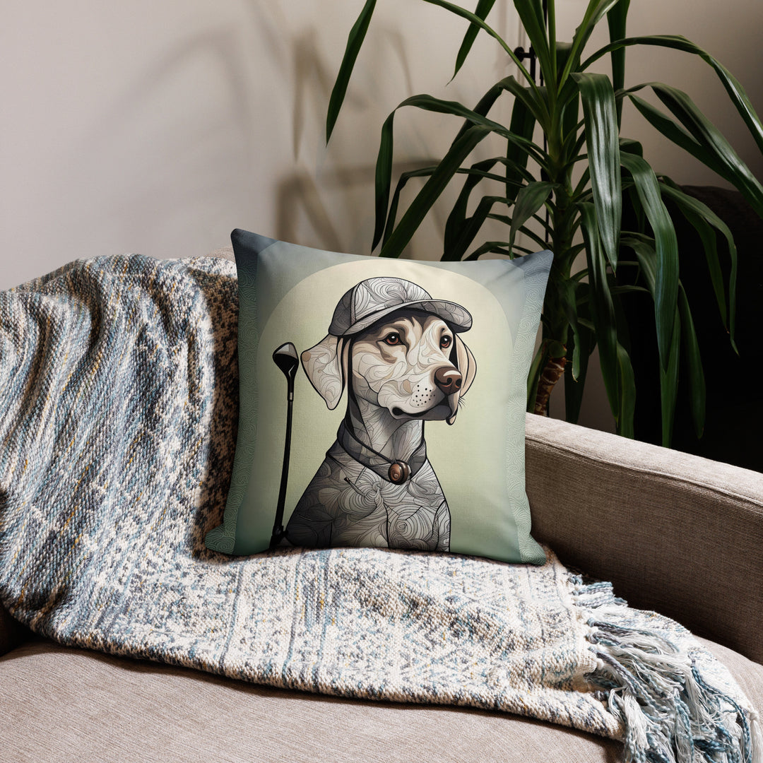 Premium Pillow Case-Labrador Retriever Golfer V22