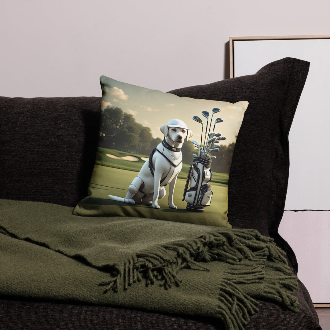 Premium Pillow Case-Labrador Retriever Golfer V6