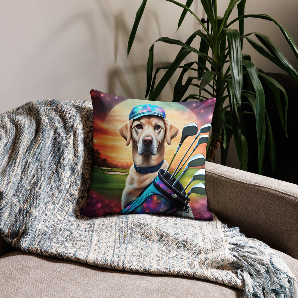 Premium Pillow Case-Labrador Retriever Golfer V13